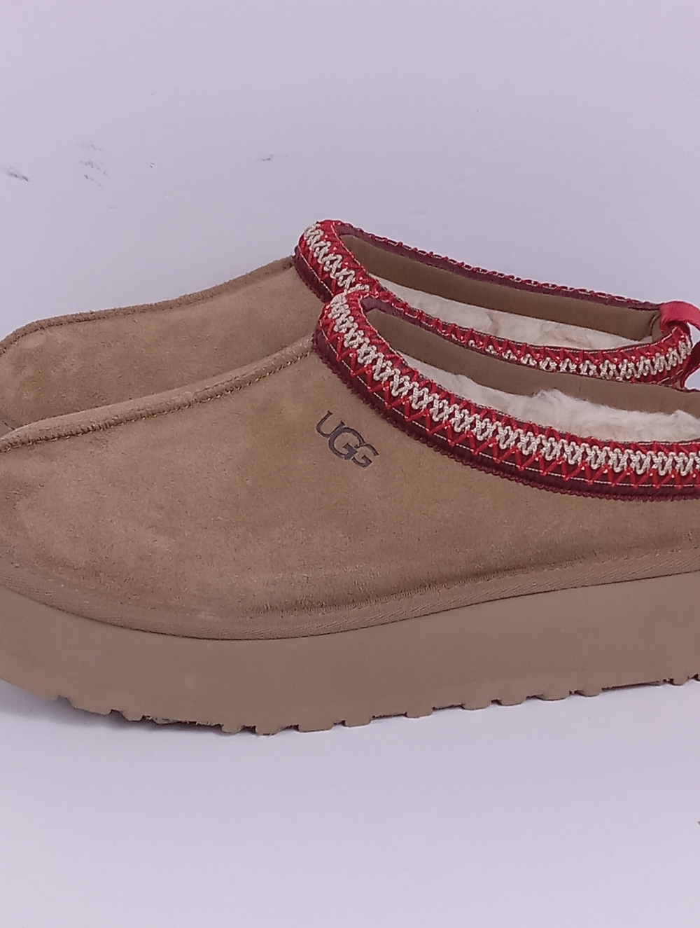 UGG Tazz II Platform Slipper Chestnut Suede Clog Size 9 Cozy Tasman Trendy Boho - Picture 4 of 11